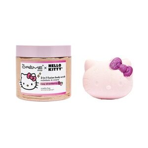 🆕 The Crème Shop x Hello Kitty Rosy Strawberry Bath Bomb & Body Scrub Set